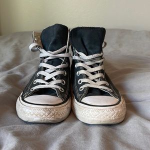 Black high-top personalized Converse sneakers